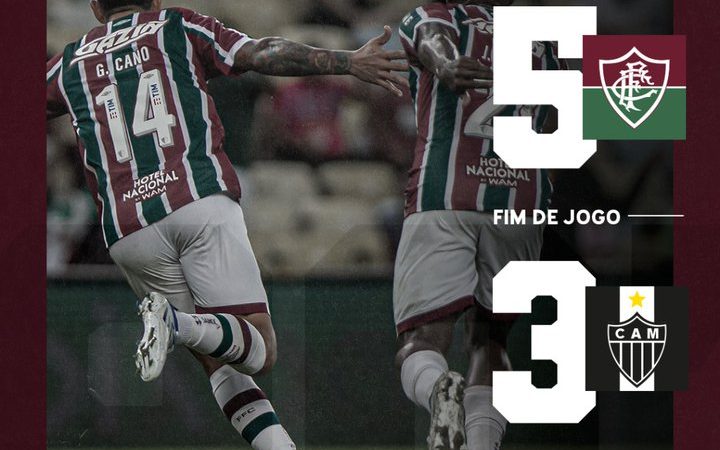 Em partida com oito gols, Fluminense supera o Atlético-MG no Maracanã