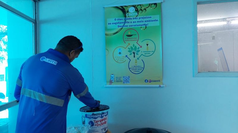 Sede da Caern em Mossoró é ponto de coleta de óleo e tampinhas de plástico