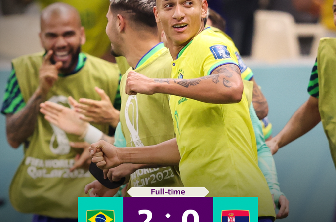 Richarlison decide e Brasil inicia Copa com vitória sobre a Sérvia