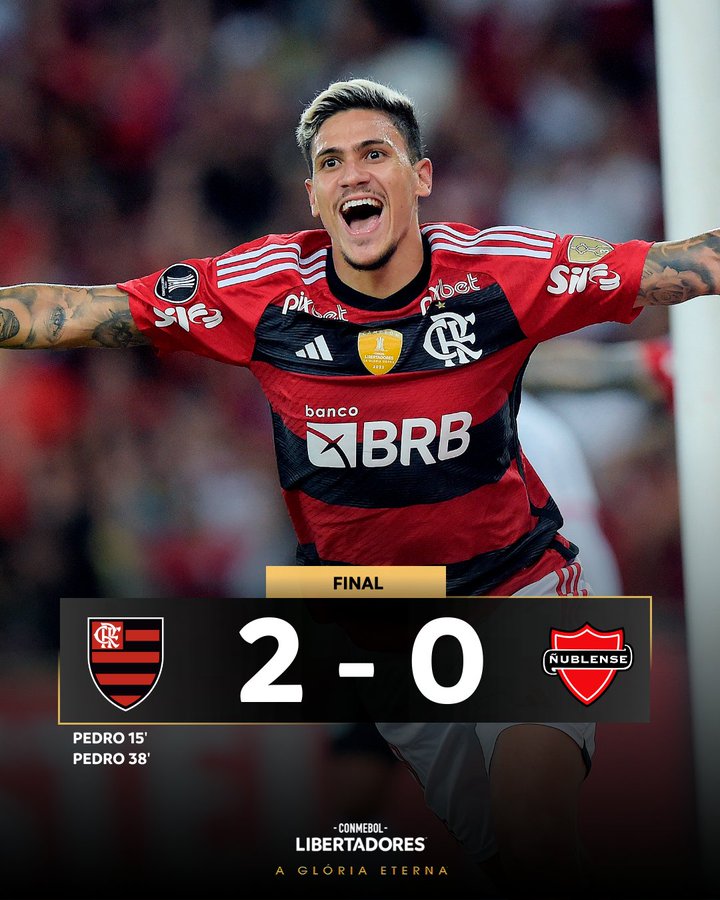 Com dois de Pedro, Flamengo vence a primeira na Libertadores 2023