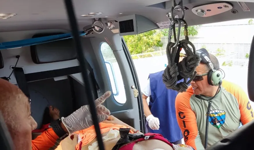 Helicóptero Potiguar 02 socorre jovem acidentada em dunas no litoral do RN