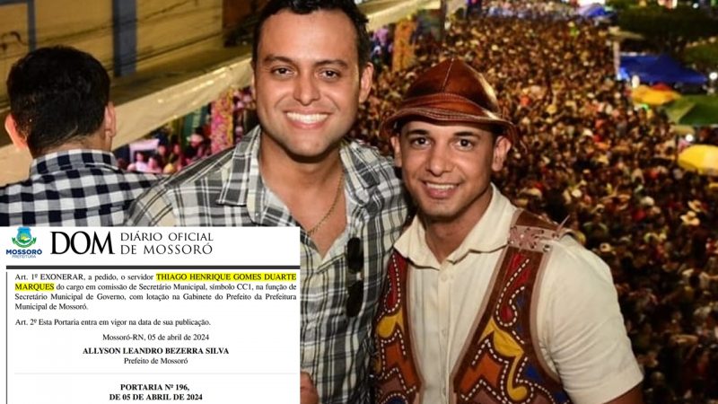 Nome cotado para vice de Allyson é exonerado da prefeitura para disputar as eleições
