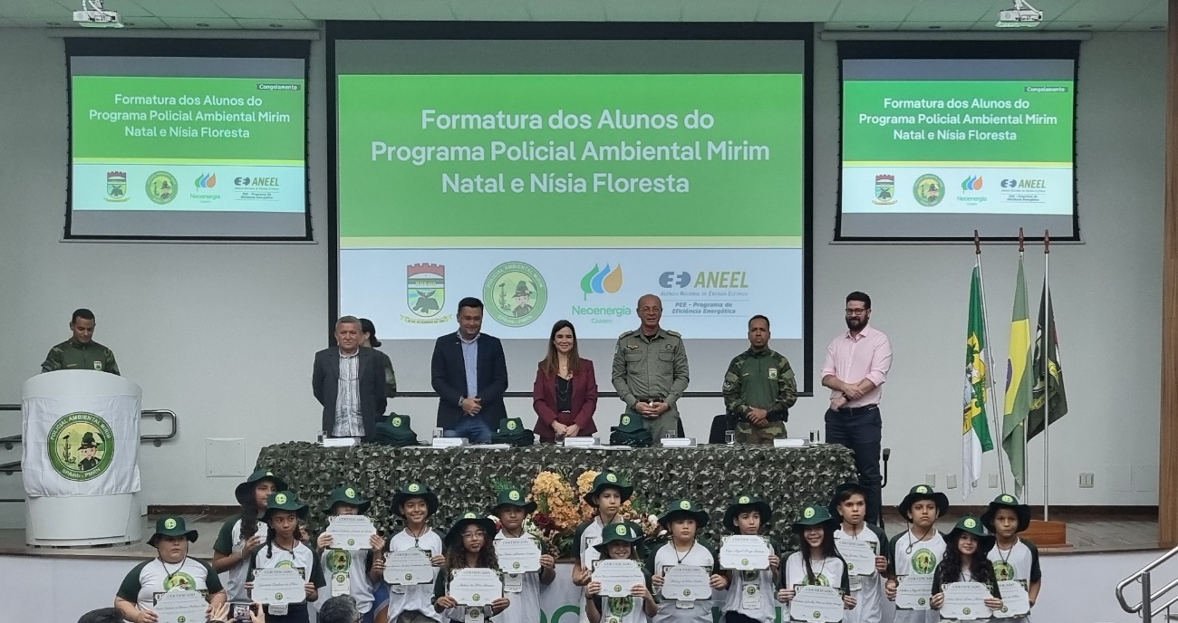 Projeto da Neoenergia Cosern e Polícia Militar forma 77 Policiais Ambientais Mirins