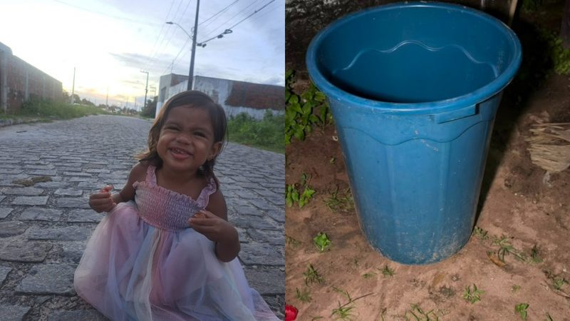 Menina de 2 anos morre afogada após cair em balde no quintal de casa em Natal